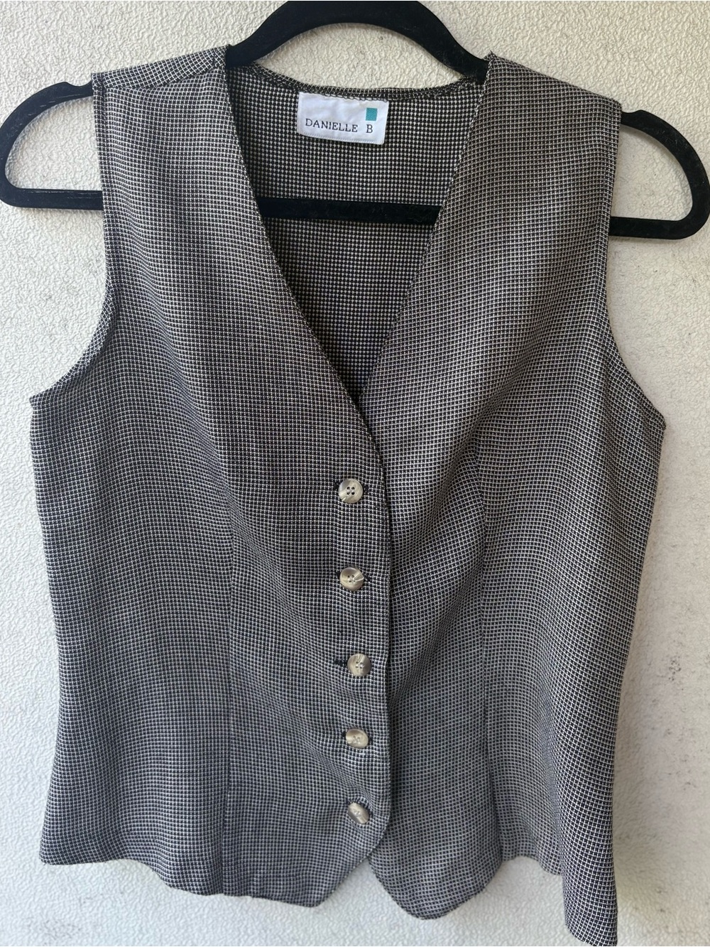 Vintage 90s Danielle B Plaid Waistcoat Vest Dark Academia Office Siren